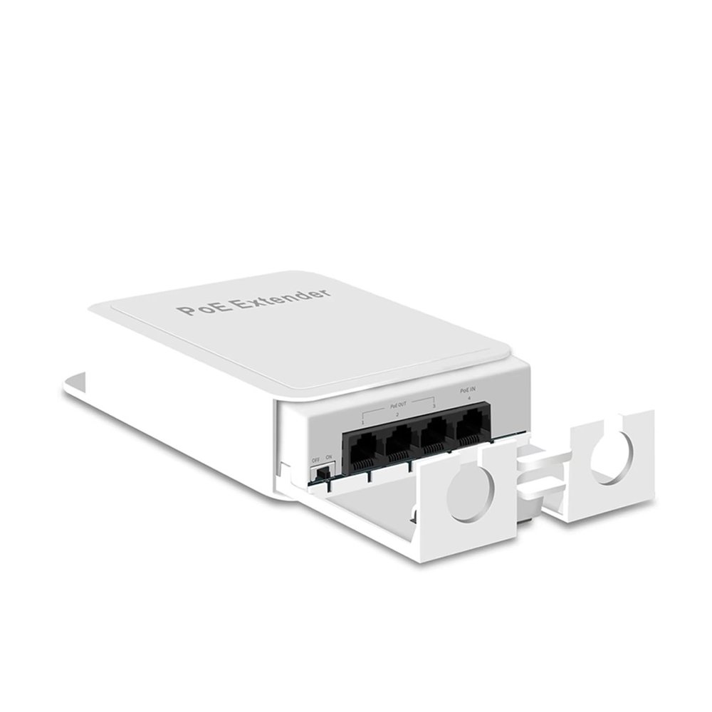 Waterproof POE Extender Repeater 4 Ports 100/1000Mbps Outdoor Network IP55(100M)