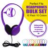 Yunsailing 10 Pack Over Ear Wired Headphones Bulk for School Classroom Student, Adjustable Headband with 3.5mm Jack, Lightweight Design Earphones for Classroom Learning and Testing (Multicolor) view 2