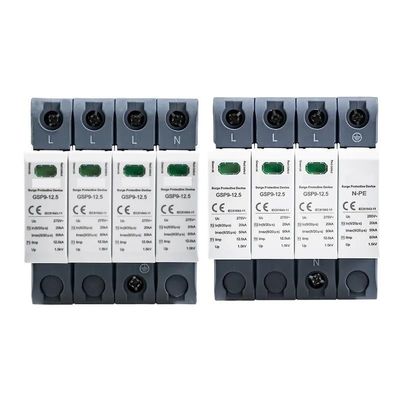 12.5KA T1+T2 SPD 4P 3P+NPE Surge Protector 275VAC Limp:7/12.5KA House Lightning Surge Arrester Device(3P NPE 12.5KA 275VAC)