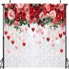 White Brick Wall Flowers Backdrop 8x6FT Spring Garden Glitter Floral Valentines Photography Background for Bridal Shower Baby Shower Birthday Wedding Party Decorations Photo Props view 2