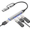 DIIOOMIEEU 1 Piece 7/4 Port USB Hubs Aluminum Alloy Multiple Port Adapters for Laptop PC Phone Fast Speed Data Transfer OTGs Supported view 4