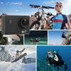 Action Camera, Action Camera 4K Screen Waterproof Underwater Sports Video Cameras for Motorcycle Helmet Outdoor Sport Cam, HD Camera(Blue) view 4