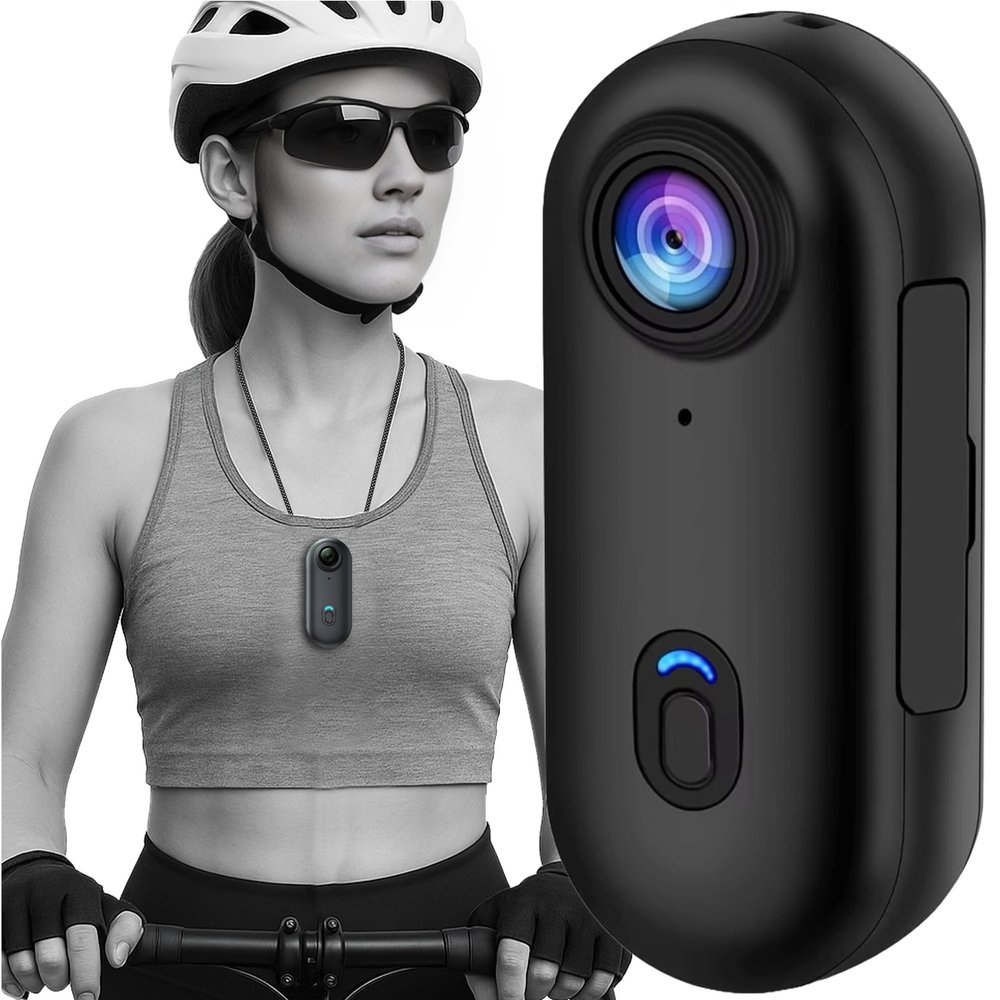 HUIQIHK 1080P FHD Mini POV Body Camera with Magnetic Lanyard, MP4 Recording, Wi-Fi App Viewing, USB Rechargeable Compact Portable Camcorder Mount Anywhere for Cycling, Hiking, Work