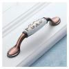JWVXVFYKV Door Handles Hardware 6 Pack Handles,Ceramic + Aluminum Alloy Kitchen Cabinet Handles,Bedroom Wardrobe Drawer Door Handles,Bathroom Cabinet Handles(Style D,96 mm) view 1