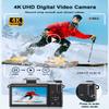 4K Digital Camera with WiFi 64MP Autofocus Vlogging Camera Compact Travel Cameras for Photography, 3" 180 Flip Screen 16X Zoom Flash Anti-Shake, Point and Shoot Camera for Beginner, Easy to Use view 2