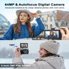 4K Digital Camera with WiFi 64MP Autofocus Vlogging Camera Compact Travel Cameras for Photography, 3" 180 Flip Screen 16X Zoom Flash Anti-Shake, Point and Shoot Camera for Beginner, Easy to Use view 3