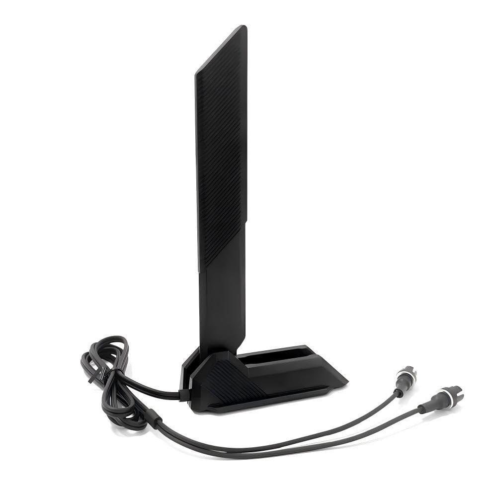 HSSDTECH Tri Band Interface WiFi 7 Gaming Motherboard Antenna for Gigabyte X870E AORUS Master WiFi 7 Antenna WiFi7 Tri-Band Gaming Card 12dBi Bluetooth 5.4,Magnetic Base (Black)