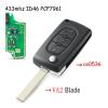 Suitable for 1PCS New for Citroen C4 C5 C6 C8 Xsara Picasso Peugeot 107 207 307 308 CE0536/0523 Remote Car Key Ask/FSK 434Mhz(3BTN VA2 CE0536,FSK) view 2