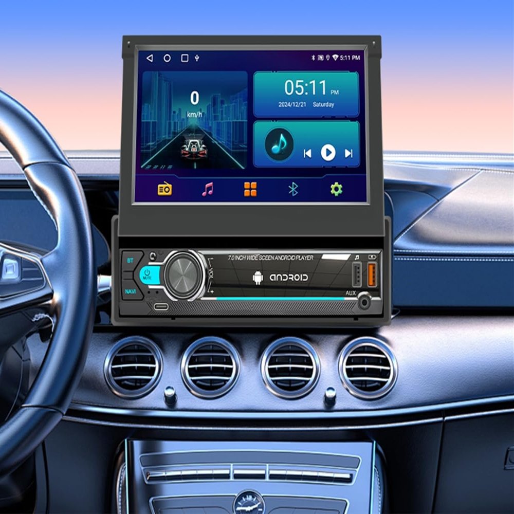 7" Double Din Car Stereo General Universal with Wireless CarPlay & Android Auto, Car Audio Receivers GPS Back Camera MP5 Player Bluetooth 5.1 FM SWC RDS Mirror Link Android 13 2G+64G