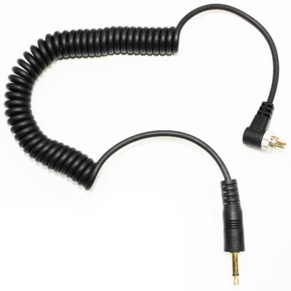 ECVGHD Efficient PC to 3.5mm Male Flash Sync Cord Spring Coiled Connection Cable Wire