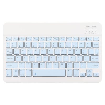 LUCKDANO 10 Inch Keyboard Set, Composite Keys with USB Charging Ultra Thin Quiet Wireless and Mouse, 4D Adjustable DPI, for Cellphone Laptop Tablet (Sky Blue)