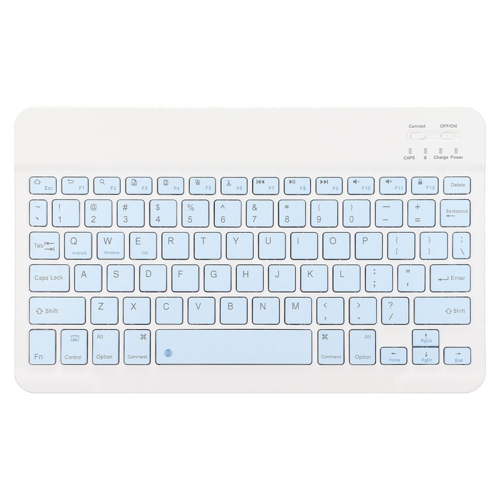 LUCKDANO 10 Inch Keyboard Set, Composite Keys with USB Charging Ultra Thin Quiet Wireless and Mouse, 4D Adjustable DPI, for Cellphone Laptop Tablet (Sky Blue)
