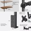 XILYZMO Sit Stand Workstation Wall Mount Stand, with Keyboard Tray Cable Management TV Mount, Single-Screen Pneumatic Arm Universal Rack Rotating(B) view 4