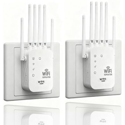 1200M WiFi Extender 6-Antenna Strong Signal, Directional WiFi Antenna Signal Booster and Amplifier, Wireless Repeater Extender with Ethernet Port for PC, Outdoor Coverage, Enhanced Network Range(2pcs)