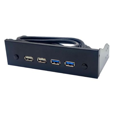 5.25 Inch Front Panel USB Hub USB 3.0 USB 2.0 Computer Expansion Board Black