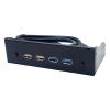 5.25 Inch Front Panel USB Hub USB 3.0 USB 2.0 Computer Expansion Board Black view 1