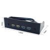 5.25 Inch Front Panel USB Hub USB 3.0 USB 2.0 Computer Expansion Board Black view 3