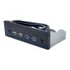 5.25 Inch Front Panel USB Hub USB 3.0 USB 2.0 Computer Expansion Board Black view 4