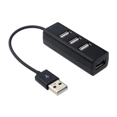 CompuCablePlusUSA USB-A 2.0 Male to 4-Port USB-A 2.0 Female Hub Adapter, 480Mbps High-Speed Data Transfer - Portable Splitter for Laptop, PC, & Mac (Data Sync Only)