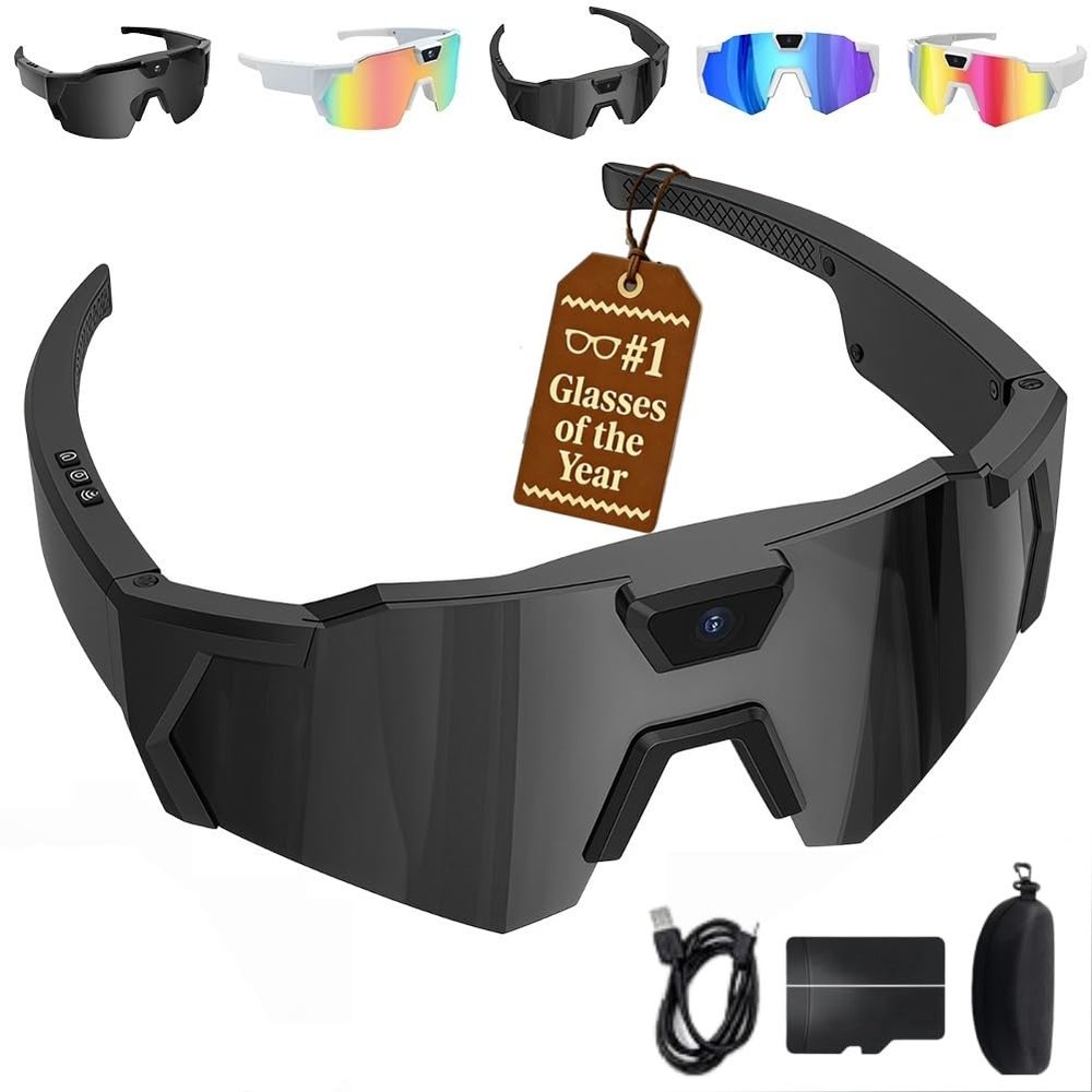 Pov Glasses 4K Baseball Sunglasses with Camera, 2026 Upgrade Smart Camera Glasse for Men Women Sunglasses with Cameras (C)