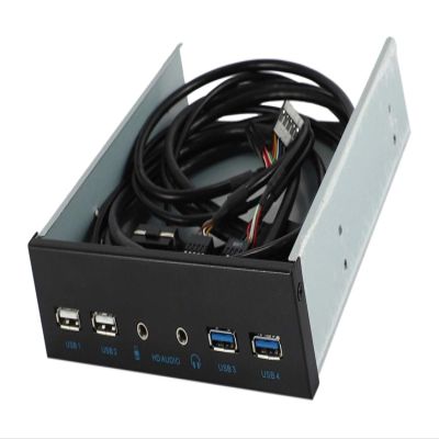 5.25 Inch Desktop PC Case Front Panel USB Hub 2x USB 3.0 2x USB 2.0 Ports HD Audio 20 Pin Connector