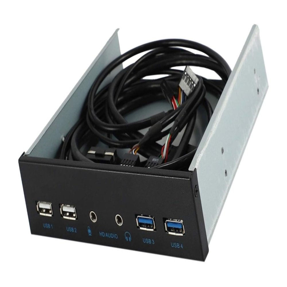 5.25 Inch Desktop PC Case Front Panel USB Hub 2x USB 3.0 2x USB 2.0 Ports HD Audio 20 Pin Connector