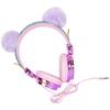 NOLITOY Over-Ear Headphones with Mic Rhinestone Glitter Furry Ball Design Volume Limit Safe Headset for Laptop Tablet Smartphone Use Random Color view 1