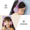 NOLITOY Over-Ear Headphones with Mic Rhinestone Glitter Furry Ball Design Volume Limit Safe Headset for Laptop Tablet Smartphone Use Random Color view 2