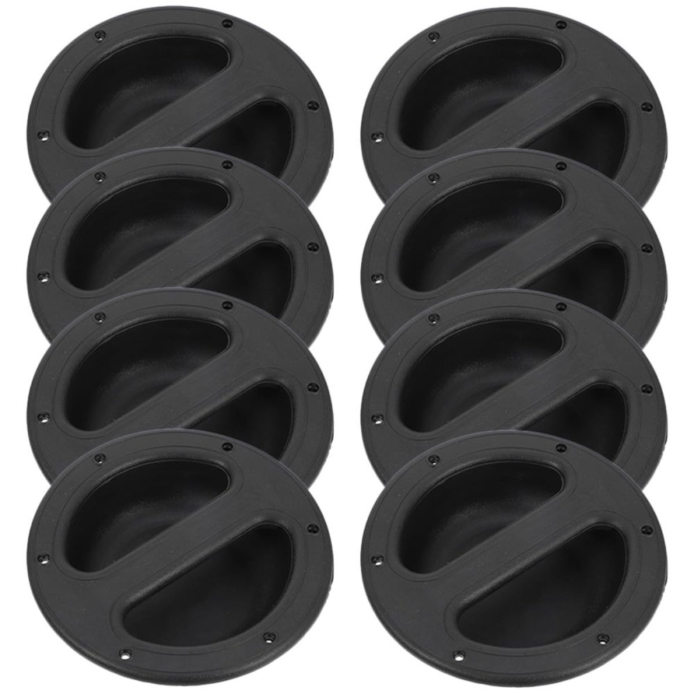 BESPORTBLE 8pcs Recessed Loudspeaker Handles Plastic Audio Speaker Cabinet Pulls for Stage Party Studio Use Black