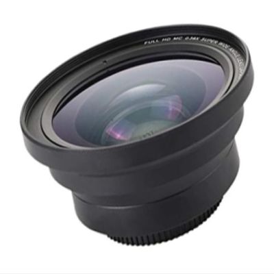 For 4K Camcorder 37mm Macro Lens 72mm Wide Angle Lens 0.39X Full HD Professional Photography Lens 408247 Black