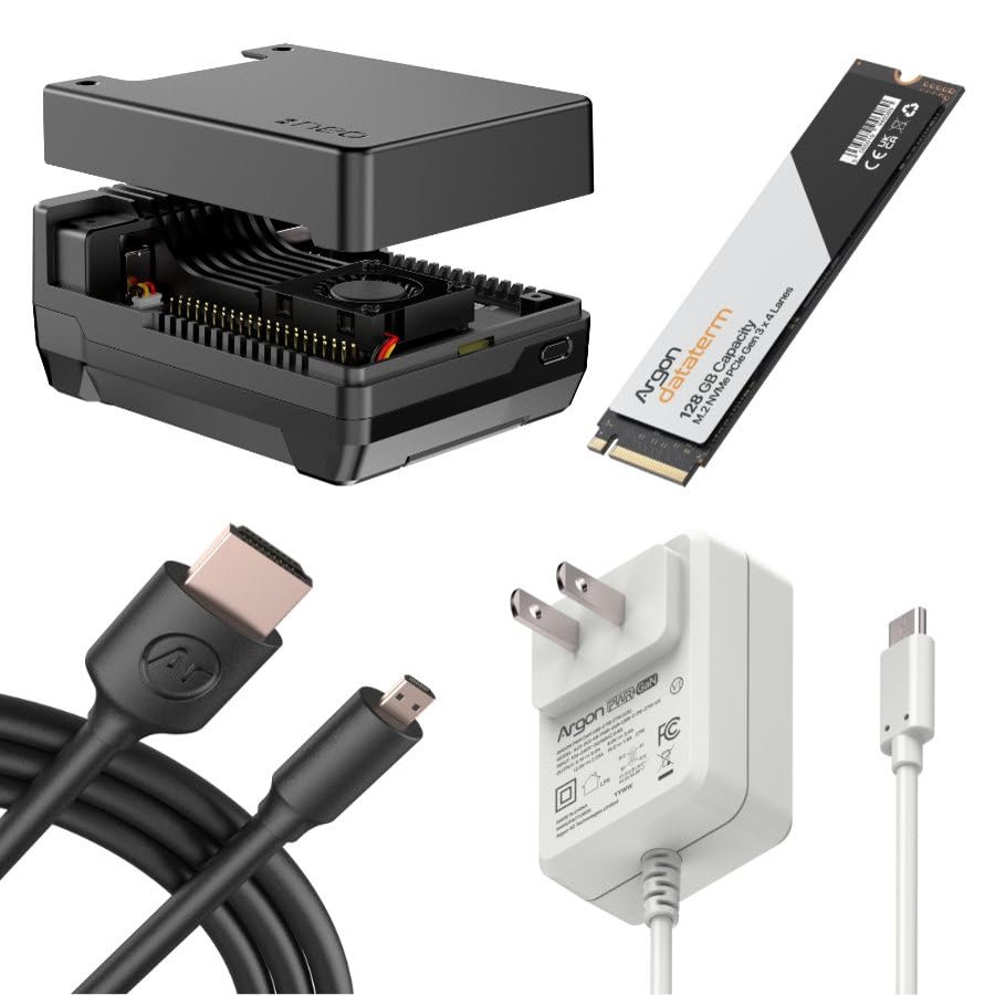 Argon ONE V5 Single M.2 NVME SSD Case Kit (128GB)