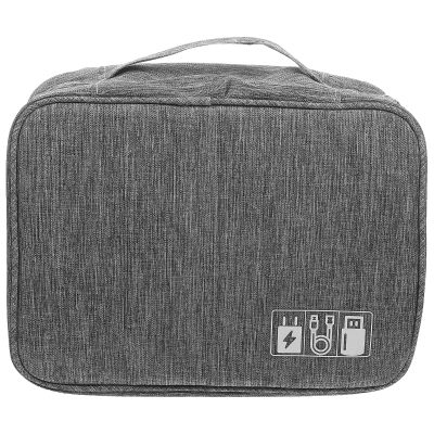 BESPORTBLE Portable Charger Organizer Bag with Shock-Absorbing Padding Lightweight Travel Case for Cameras Power Banks Cables and Electronic Accessories Stylish Gray Carrying Storage