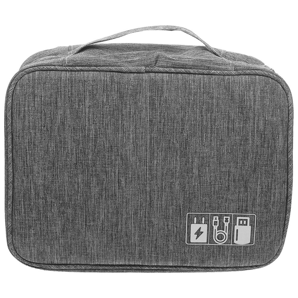 BESPORTBLE Portable Charger Organizer Bag with Shock-Absorbing Padding Lightweight Travel Case for Cameras Power Banks Cables and Electronic Accessories Stylish Gray Carrying Storage