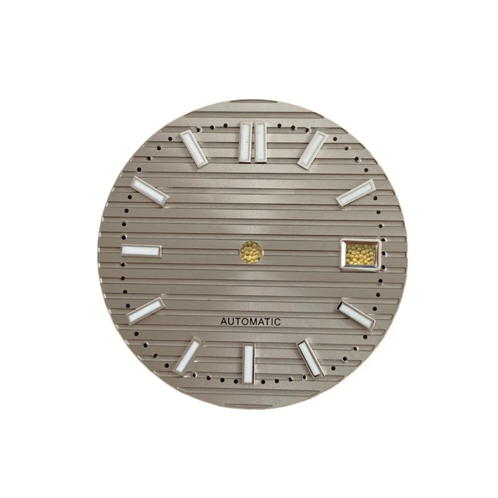 30.5mm S Logo Dial Fit NH35/NH36/4R/7S Movement Green Luminous Watch Modification Accessories Stripe Dial(Er02)