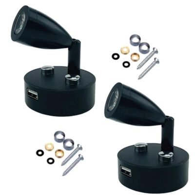 12-24 V DC New USB RV Lights Interior Reading Lamp LED Smart Touch Wall Lamp(Brown)