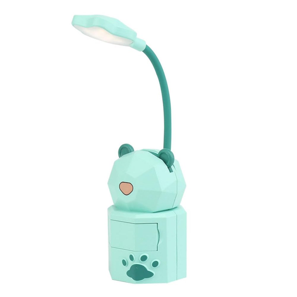 Toddmomy USB Charging Eye Care Desk Lamp for Students Energy-Saving Night Light with Phone Holder Multi-Function Reading Lamp for Dorm Study Green Random Color