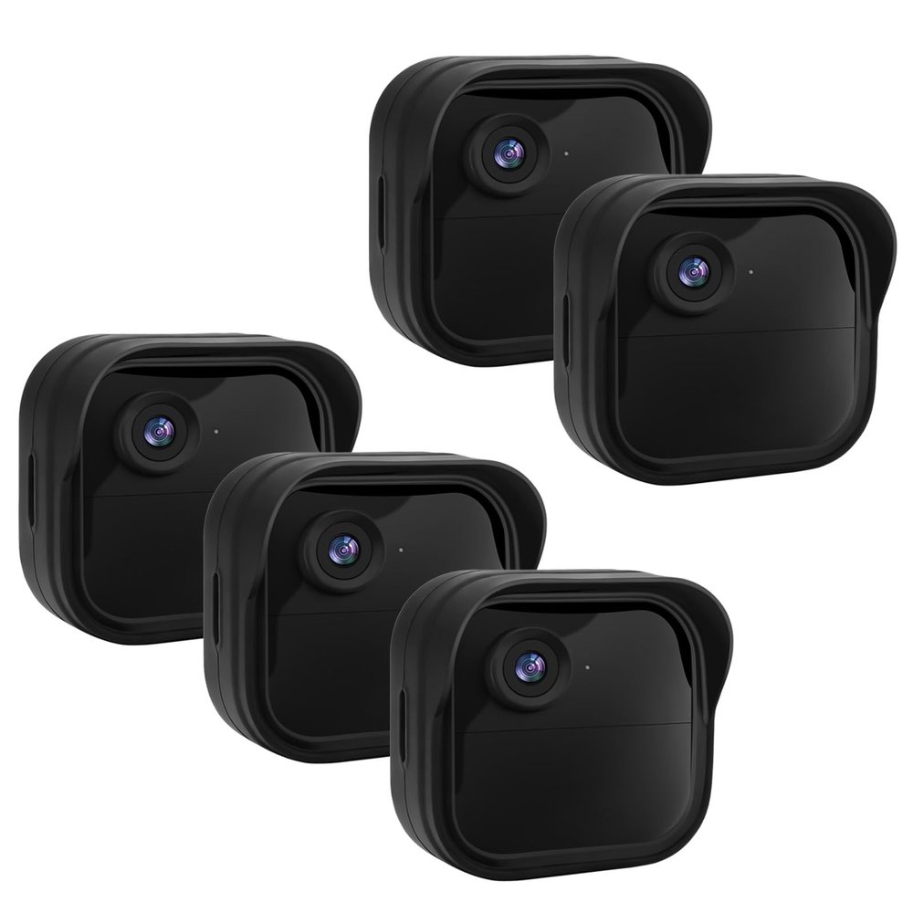 5 Pack Weatherproof Silicone Case Cover for All-New Blink Outdoor 4 (4th Gen)/2K+, Full Camera Protection, for Blink Outdoor 4 Security Camera Accessories (Black)