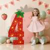 imprsv Strawberry Birthday Decorations, 3FT Berry Theme Marquee Number 4 view 1