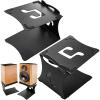 ELFULLY 2 Pack Desktop Speaker Stands with Vibration Absorption Pads, Metal Bookshelf Speaker Riser Pair Support Up to 15lbs Each, Desk Audio Stand, Studio Monitor Stand for Computer Speakers, Black view 1