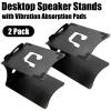 ELFULLY 2 Pack Desktop Speaker Stands with Vibration Absorption Pads, Metal Bookshelf Speaker Riser Pair Support Up to 15lbs Each, Desk Audio Stand, Studio Monitor Stand for Computer Speakers, Black view 4