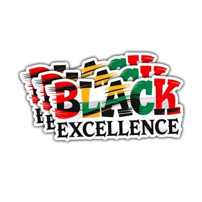 3 Pcs Black Excellence Sticker, Pan African Pride Vinyl Decal, Inspirational Empowerment Equality Diversity Sticker Pack for Laptop, Water Bottle, Notebook, Gift for Black History Month (S1, 5 inch)