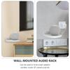 jojofuny Wall-Mounted Speaker Shelf for Speaker with Cable Organizer Multi-Functional Audio Rack for Smart Speakers Routers and IP Cameras White Storage Stand view 4