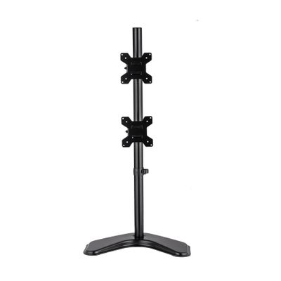 Adjustable Vertical Dual Monitor TV Desk Mount Bracket Tilt and Swivel Fits 13-27 Inch