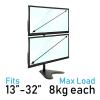 ADBWEKKF Dual Monitor Vertical Stand - 2 Computer Screen Stands 13-32 Inch Dual Displays view 3