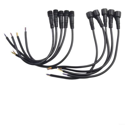 5 Pairs IP65 Waterproof 2/3-Pin 22AWG Wire LED Male and Female Cable Connector for DC 12V Surveillance Camera, 40cm Total Length per Pair(2PIN)