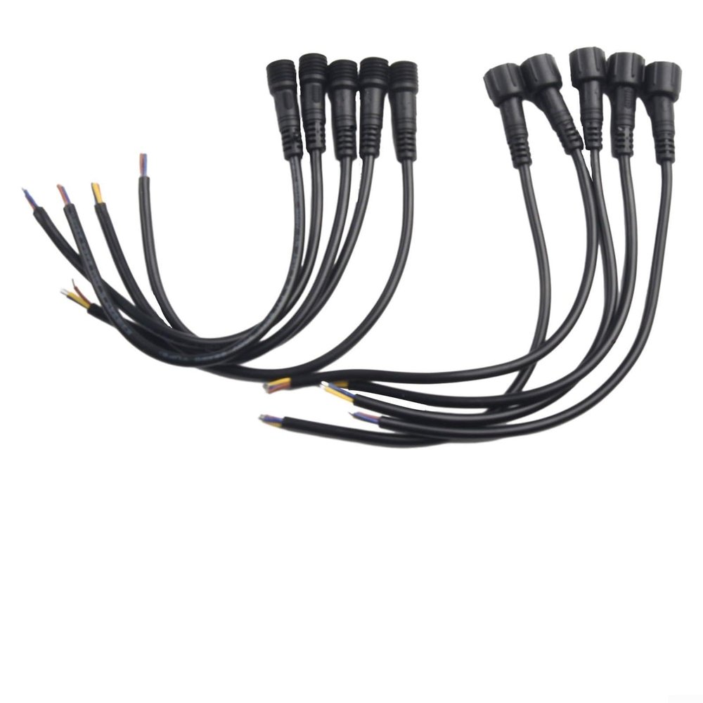 5 Pairs IP65 Waterproof 2/3-Pin 22AWG Wire LED Male and Female Cable Connector for DC 12V Surveillance Camera, 40cm Total Length per Pair(2PIN)