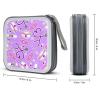 LOKLNEYK Nurse Pattern Purple DVD Case Large Storage Disc Wallet Bag Portable Zipper CD Case Holder CD Organizer Wallet 48 Capacity Hard Plastic DVD Cases for Car Home Travel view 2
