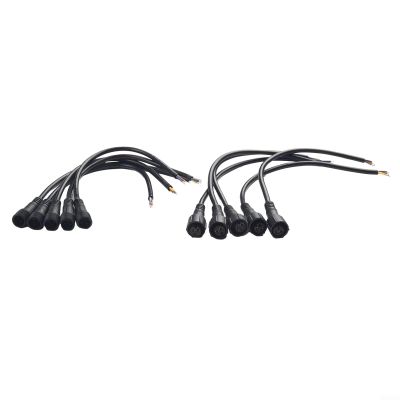 5 Pairs IP65 Waterproof 2/3-Pin 22AWG Wire LED Male and Female Cable Connector for DC 12V Surveillance Camera, 40cm Total Length per Pair(3PIN)