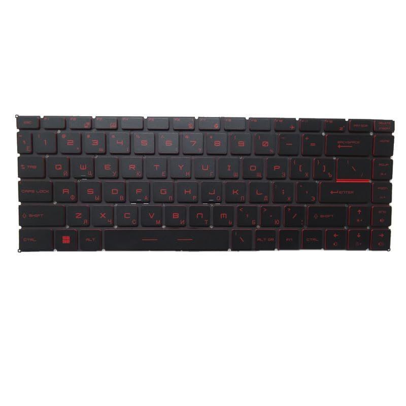 Black New Laptop Red Backlit Keyboard Red Word for MSI Thin A15 B7V B7VE B7VF B7VF-256US B7VF-053XCZ Russian RU No Frame 9Z.NEVBN.D0R