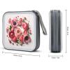 LOKLNEYK Flowers in A Circle DVD Case Large Storage Disc Wallet Bag Portable Zipper CD Case Holder CD Organizer Wallet 48 Capacity Hard Plastic DVD Cases for Car Home Travel view 2